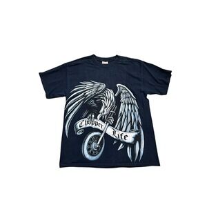 National Heritage Men's Chopper Life short sleeve t-shirt navy blue‎ size L